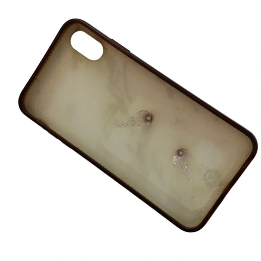 Loopy MAX iPhone XR white & rose gold marble with clear rose gold glitter loopy